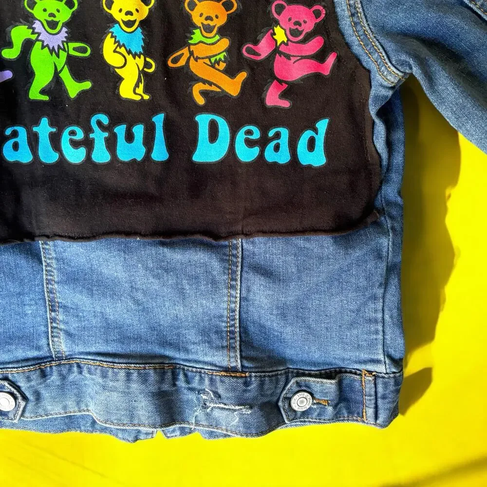Kids Custom Grateful Dead Patch Denim Jacket